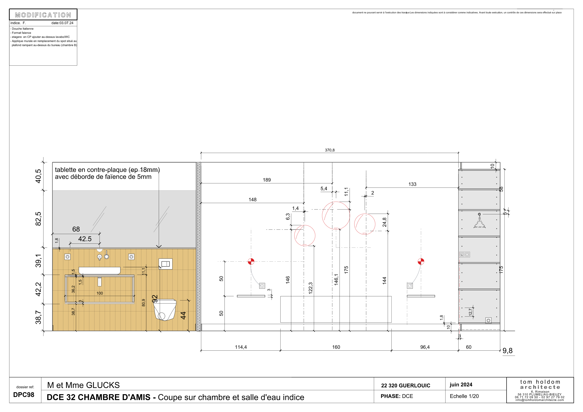 Section drawing though guest accommodation