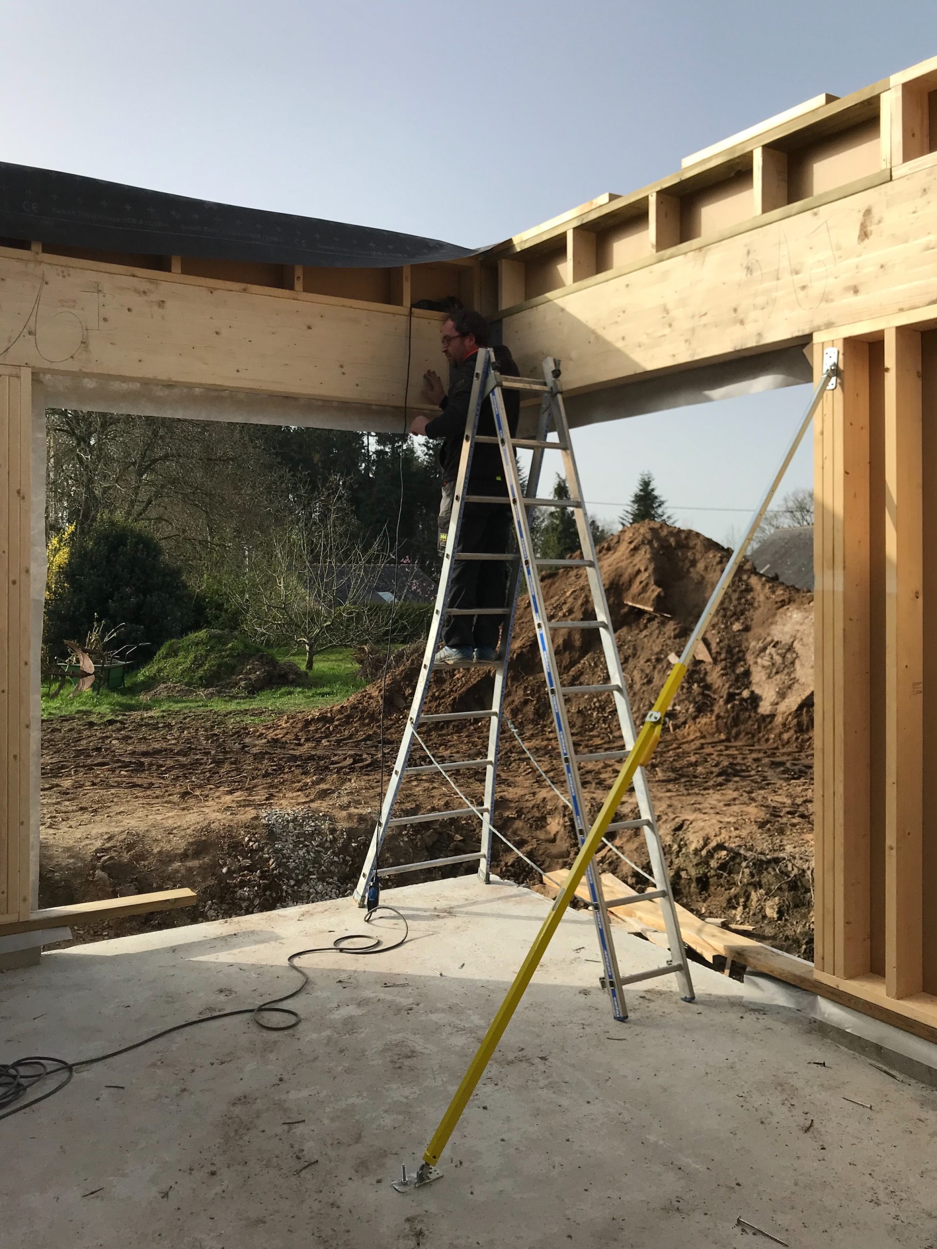 Ossature bois en cours de construction